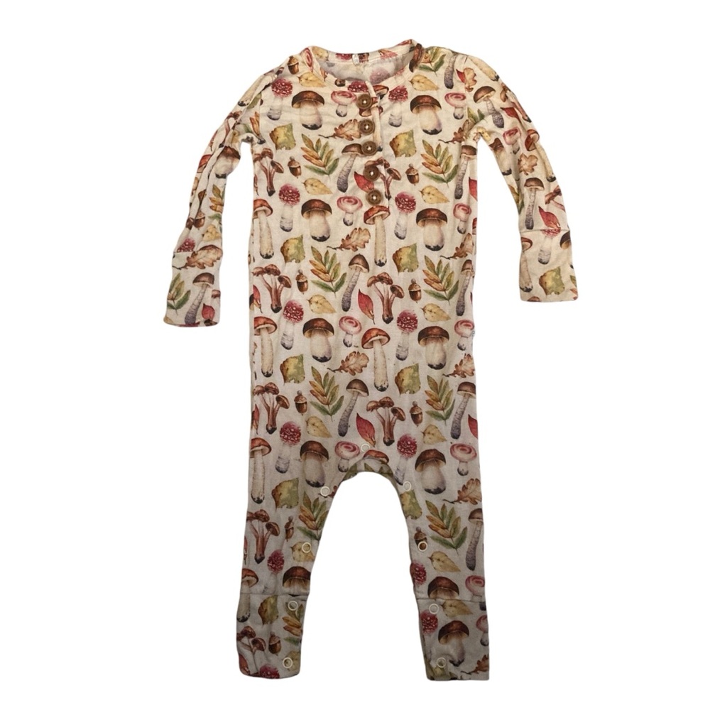 Posh Peanut Romper Mushrooms size 9-12 mo